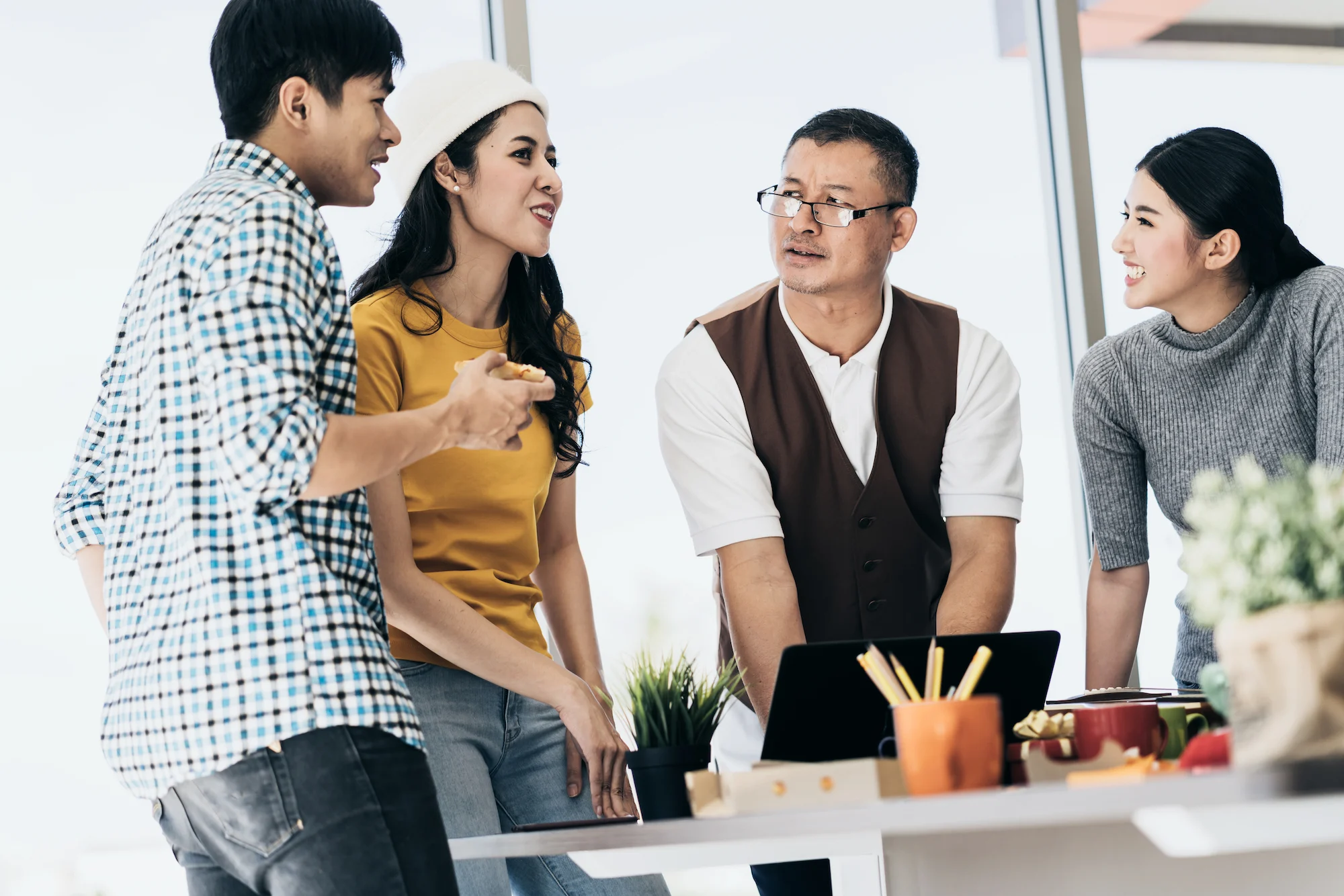 Colleagues are having an internal discussion