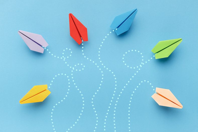 colourful paper plans