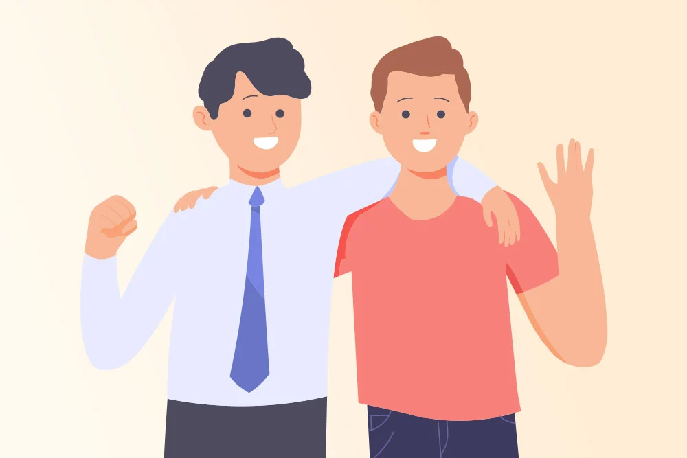 take the pressure off. mentoring a younger worker, team collaborating at workplace on new project