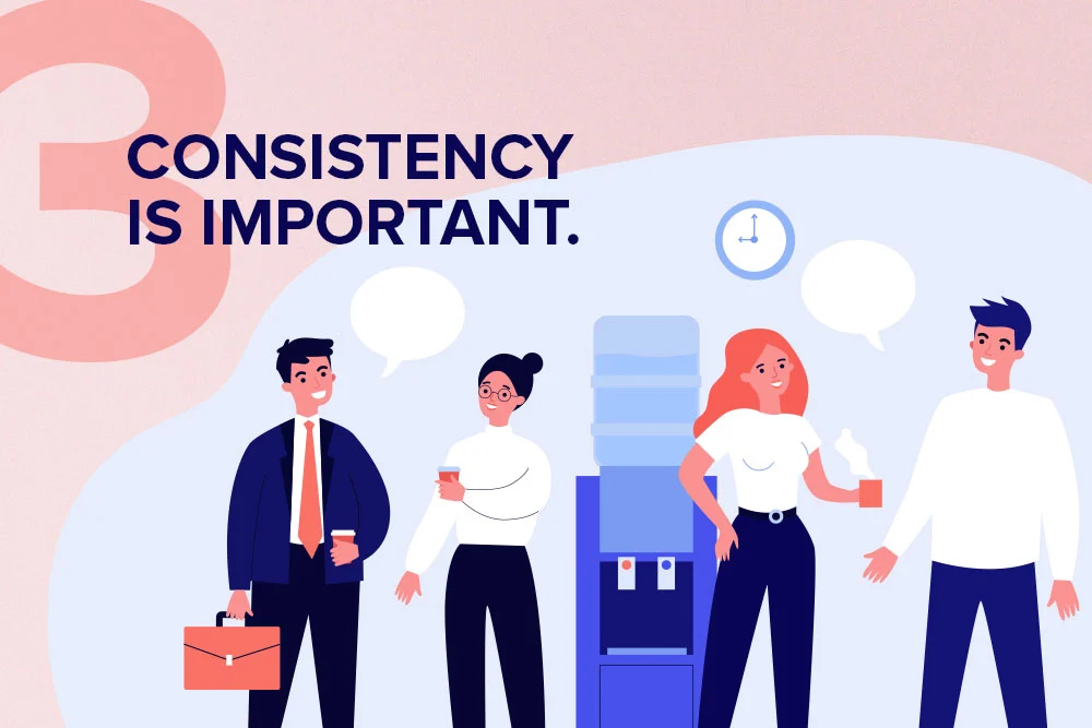 Illustration of consistency in employees at work