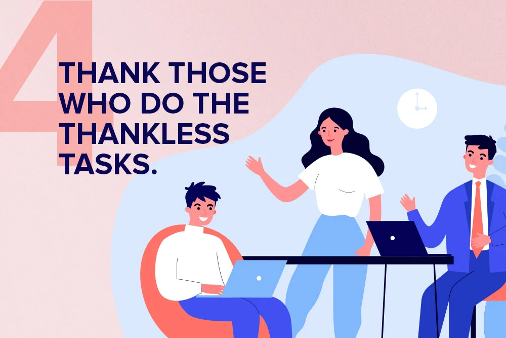 Illustration of gratitude at work between employers and employees