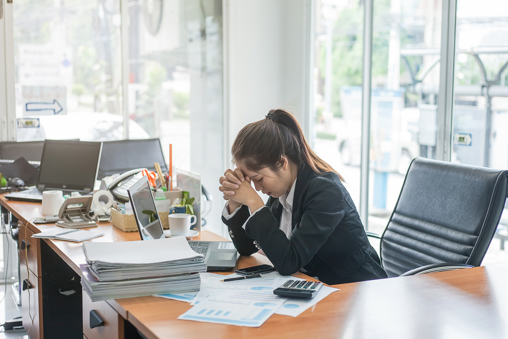 Woman resting during lunch hour