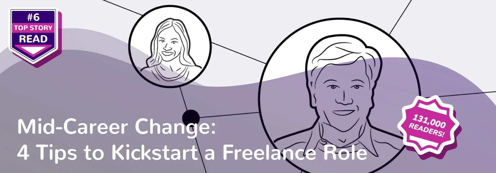Illustration of professional connections, freelancers, mid-career change