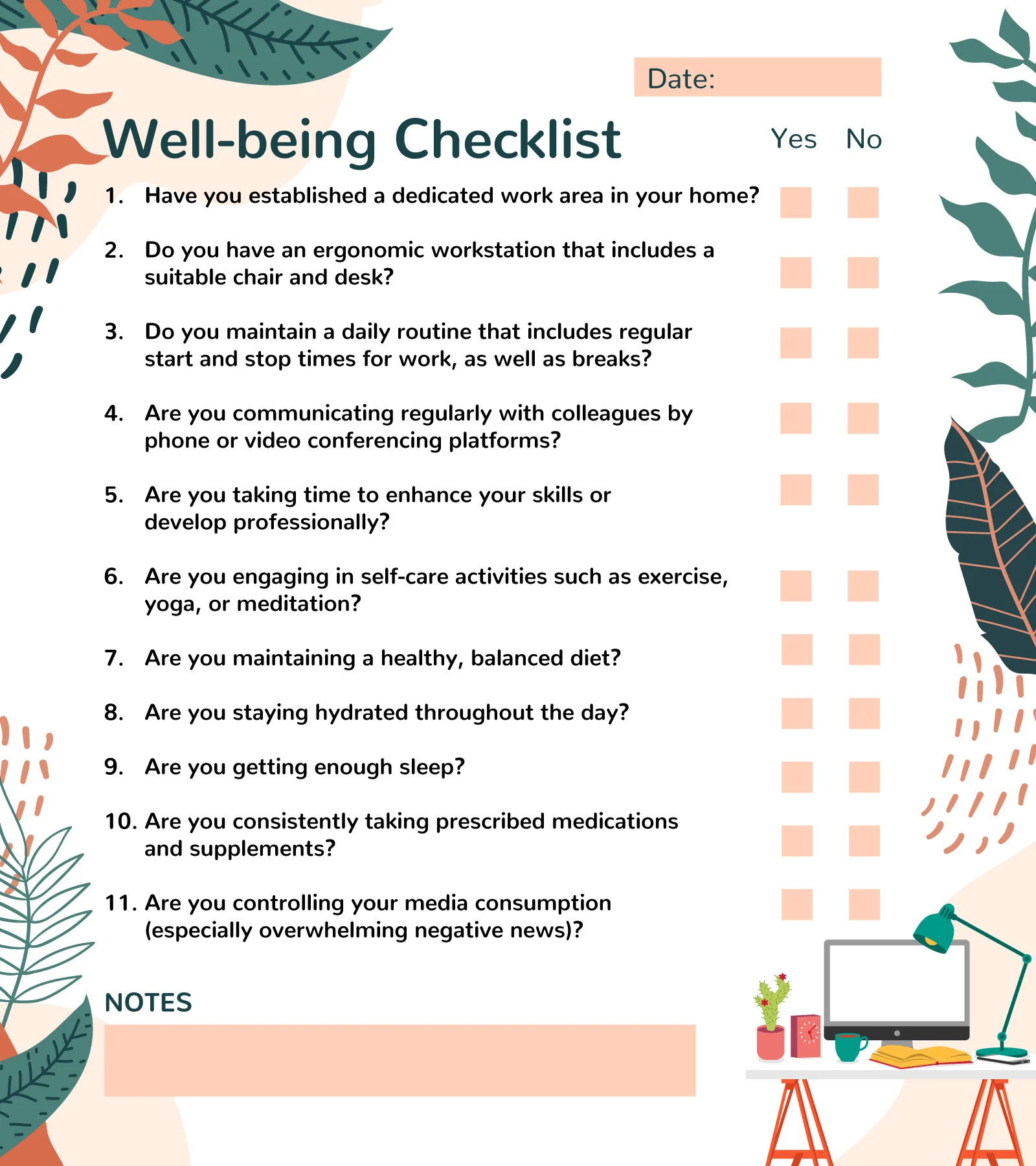 job seekers well being checklist