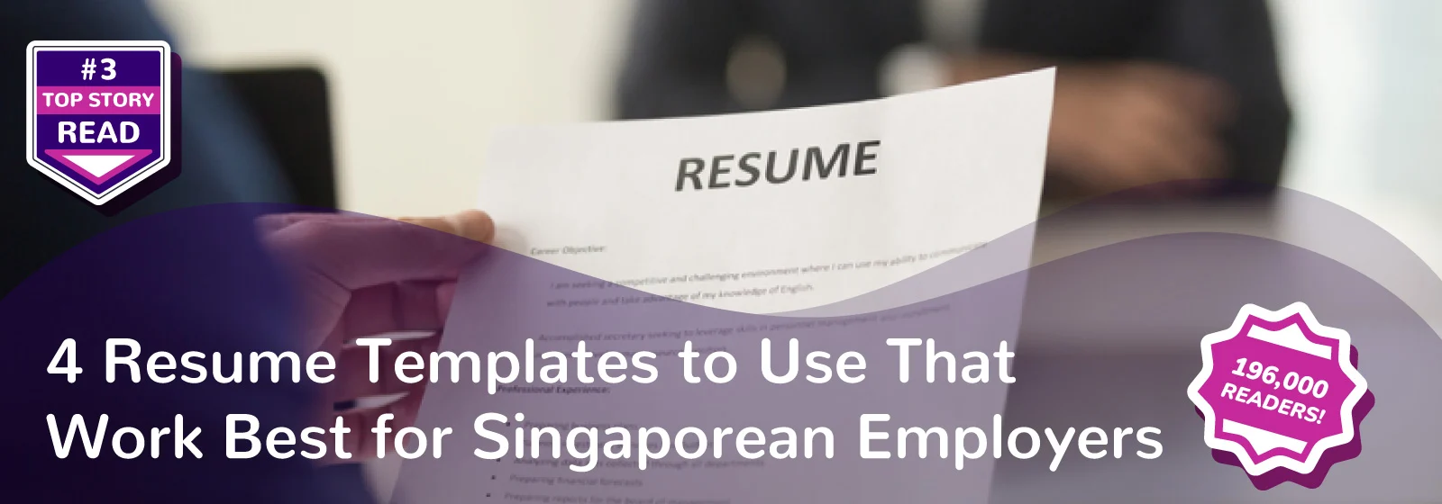 Close-up view of a physical resume