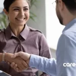 Best talent after resignation article. employer shaking with the employee