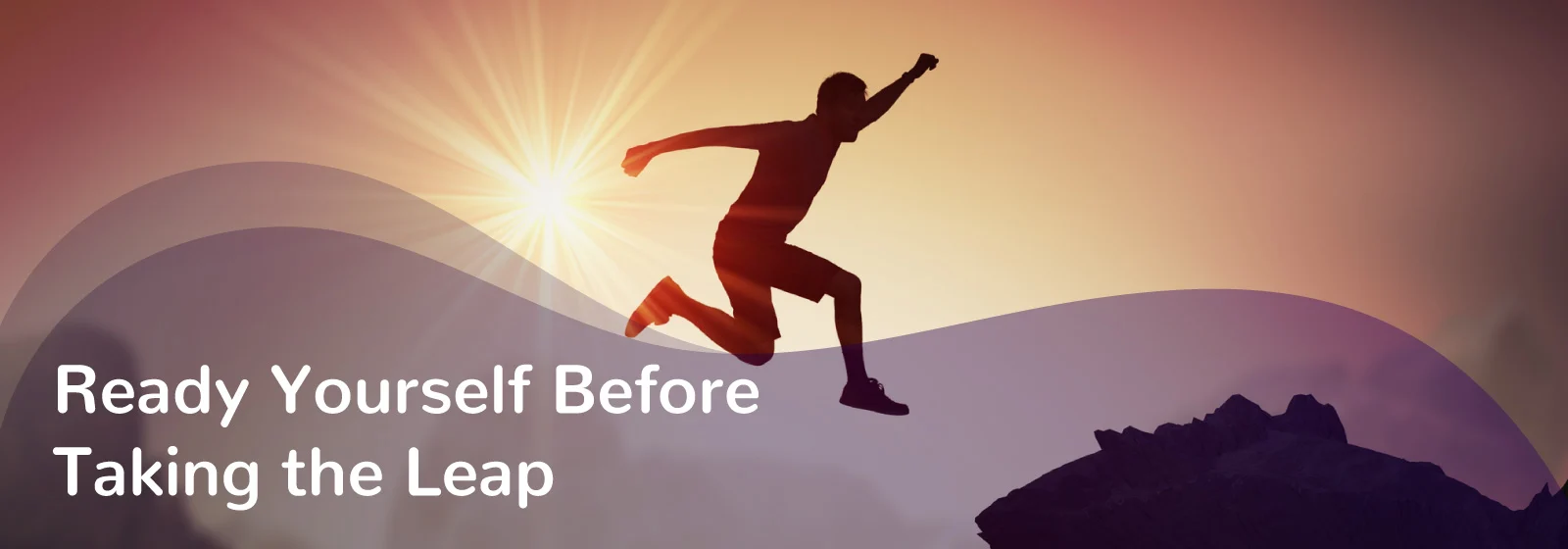 Mid-career switch hub story image, a person leaping over the cliff