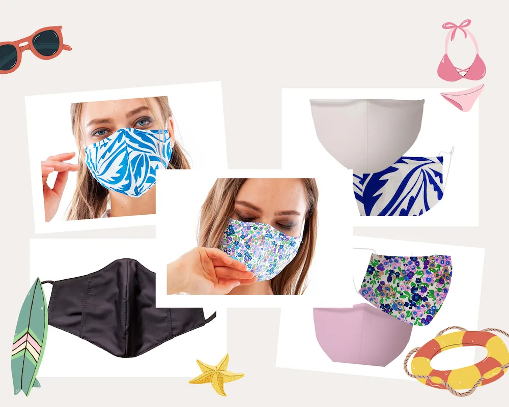 A collage of colourful masks one can wear to work