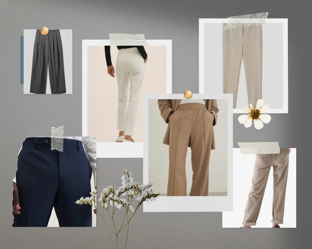 Tailored trousers for office work collage