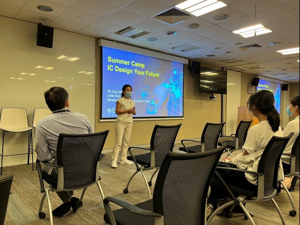 Ms Julie Koh presenting the Electronics and Semiconductor industry landscape