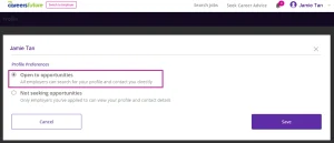 Professional open to new job opportunities, update profile, MyCareersFuture job portal