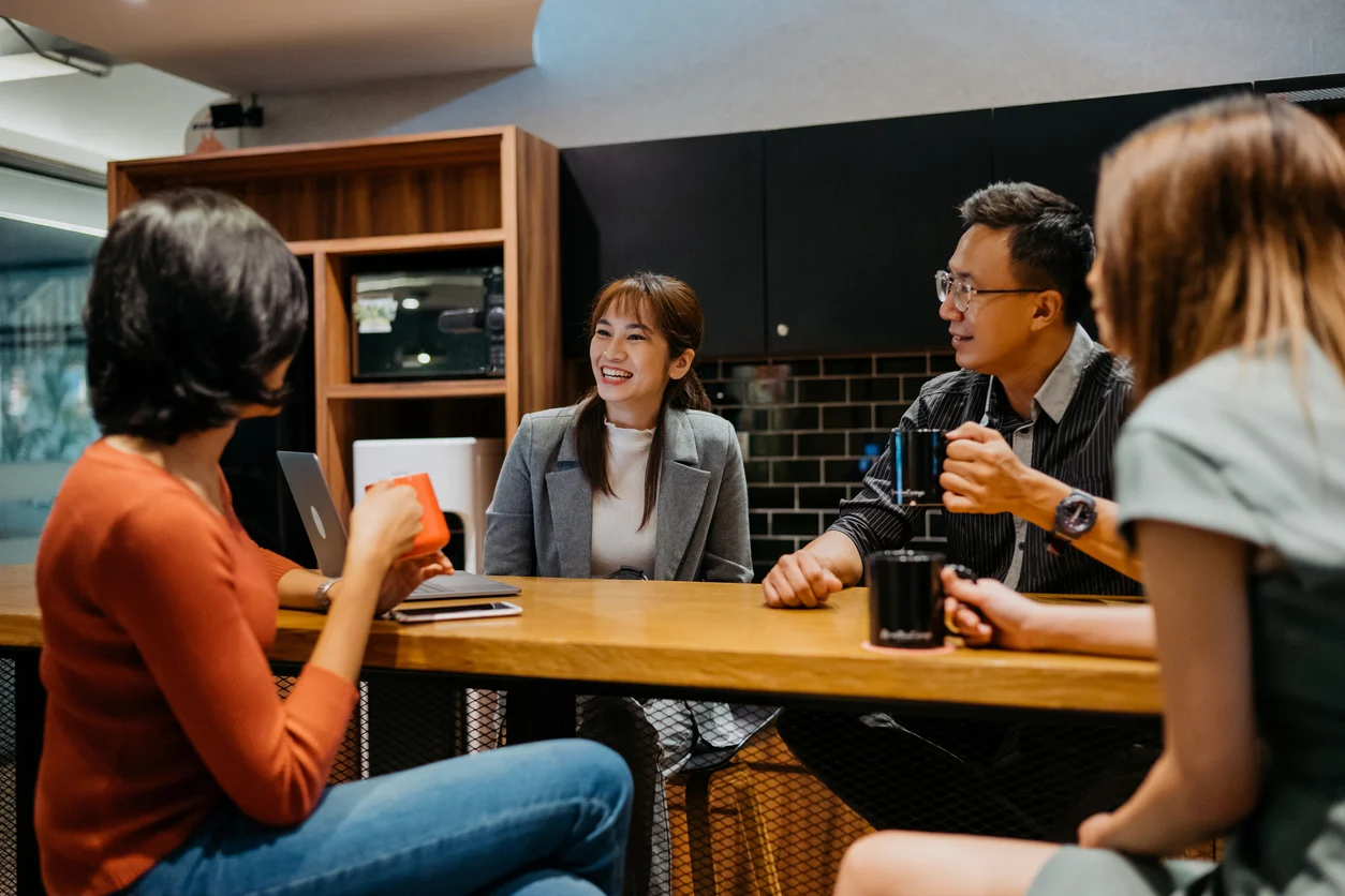 Communicating regularly with employees at work