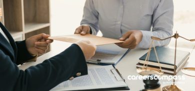 job applicant handing over a recommendation letter