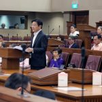 Singapore Deputy Prime Minister and Finance Minister Lawrence Wong speaking in Parliament for Budget 2024