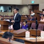 Singapore Deputy Prime Minister and Finance Minister Lawrence Wong speaking in Parliament for Budget 2024