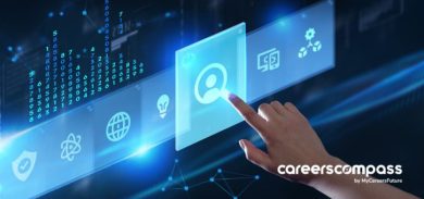 hand taps on a human resources software