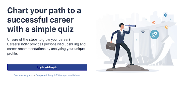 screenshot of careersfinder, a feature on mycareersfuture