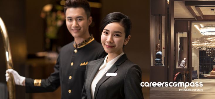 male and female hospitality staff