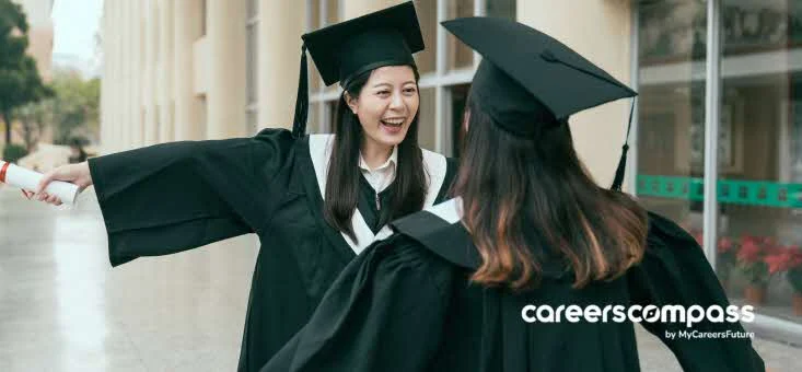 Asian fresh grads celebrating future-proofing their career health